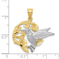 14k Two-Tone Hummingbird Charm-D293A