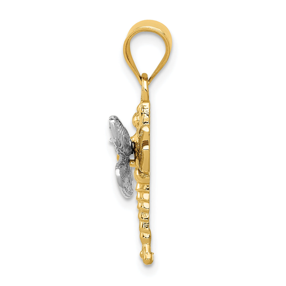 14k Two-tone Dragonfly Pendant-D294