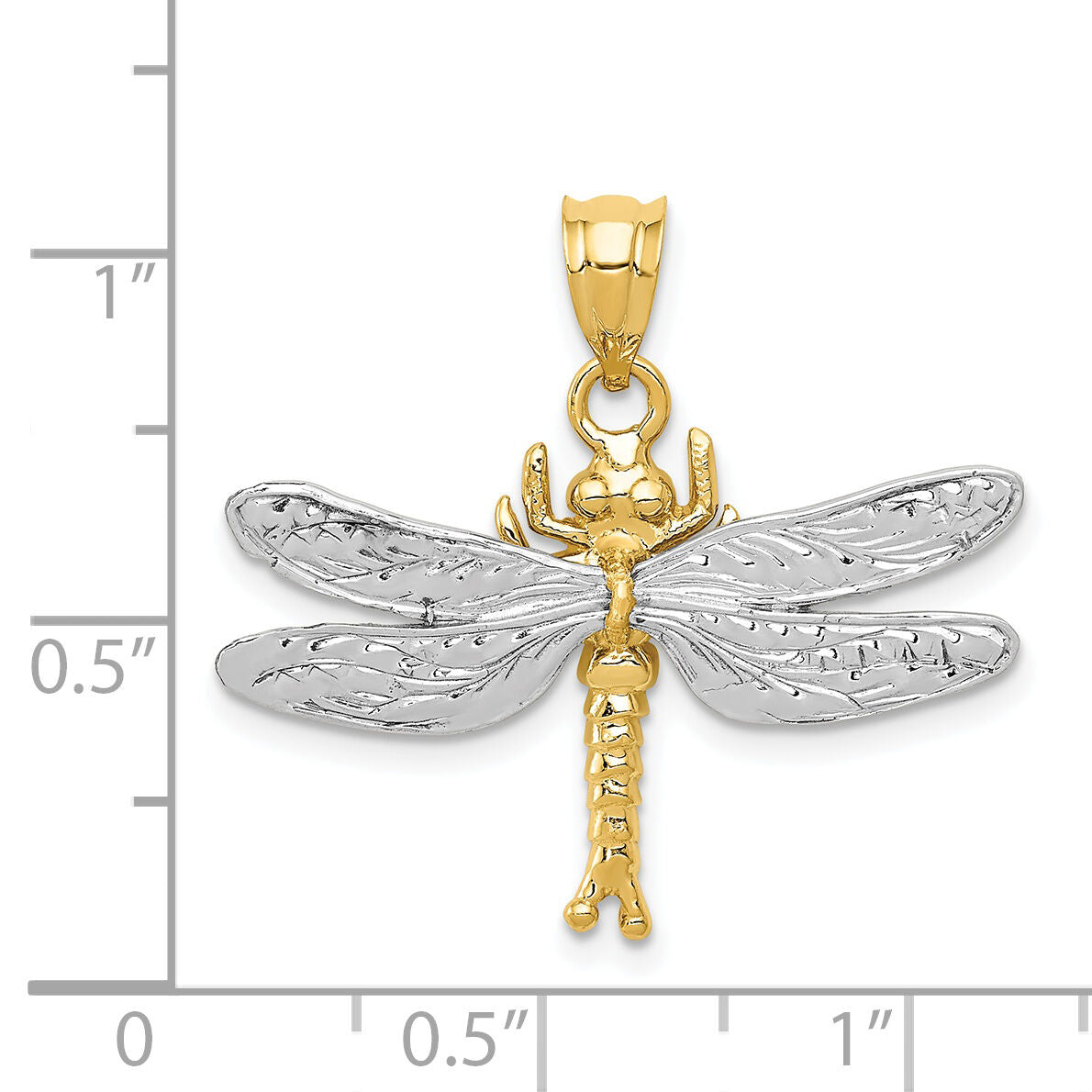 14k Two-tone Dragonfly Pendant-D294