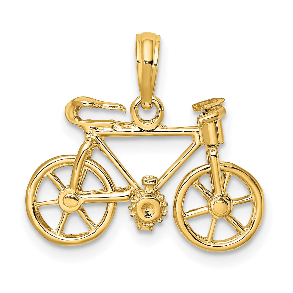 14k 3-D Moveable Bicycle Charm-D2945