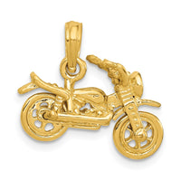 14k 3-D Moveable Motorcycle Pendant-D2946