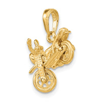 14k 3-D Moveable Motorcycle Pendant-D2946