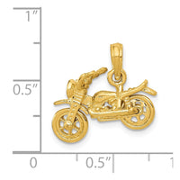14k 3-D Moveable Motorcycle Pendant-D2946