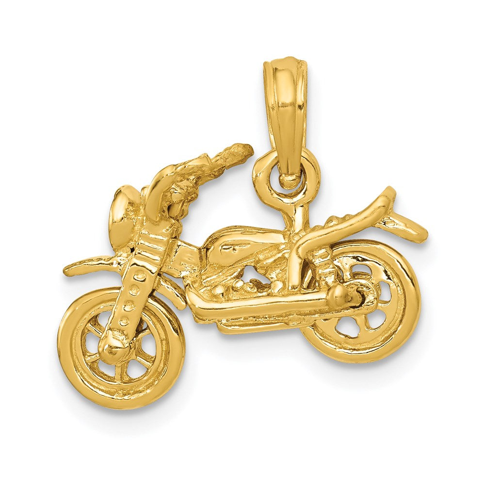 14k 3-D Moveable Motorcycle Pendant-D2946
