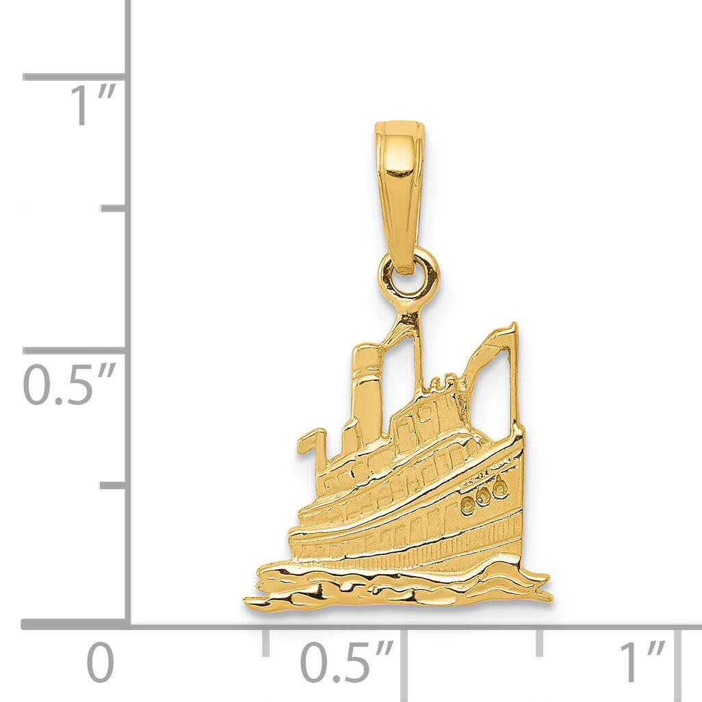 14k Cruise Ship Pendant-D2966