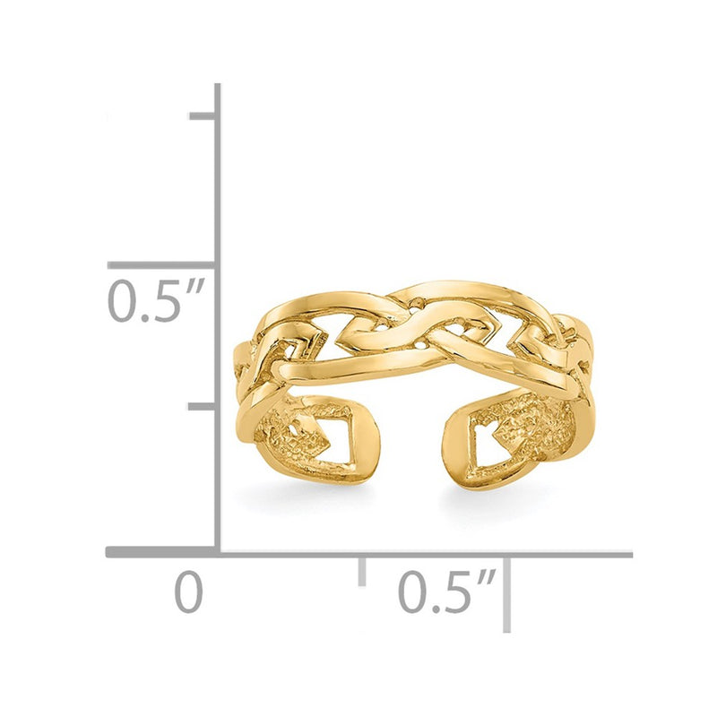 14k Weave Toe Ring-D3090