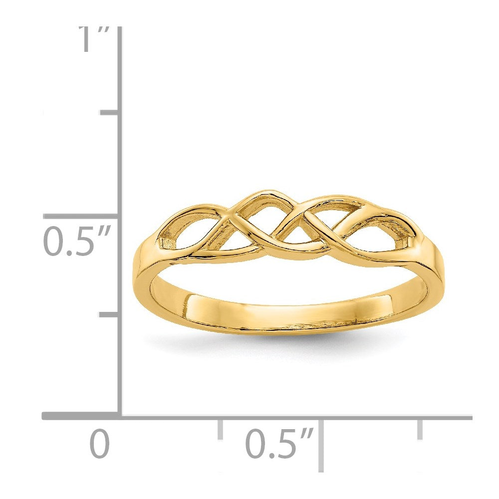 14k Free Form Knot Ring-D3094