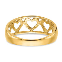 14k Diamond-cut 5 Heart Ring-D3095