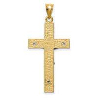 14k Two-tone INRI Crucifix Pendant-D31