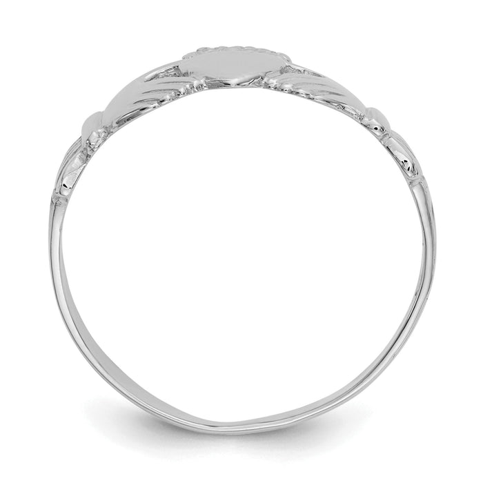 14k White Gold Ladies Claddagh Ring-D3107