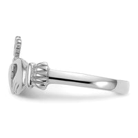 14k White Gold Ladies Claddagh Ring-D3107