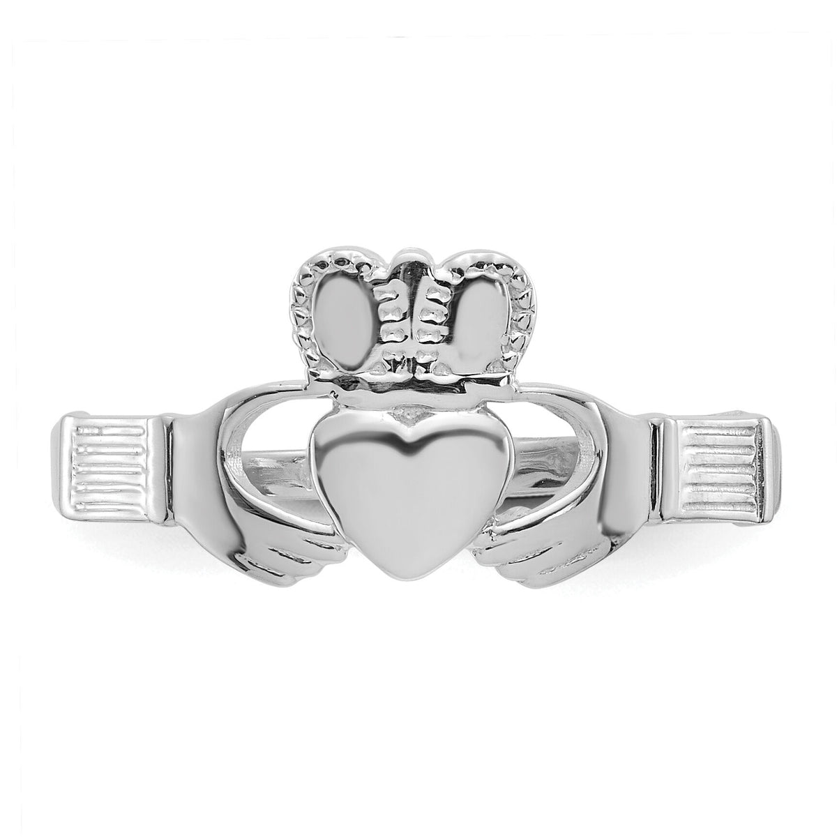 14k White Gold Ladies Claddagh Ring-D3109