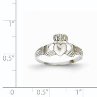 14k White Gold Ladies Claddagh Ring-D3109