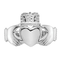 14k White Gold Ladies Claddagh Ring-D3111