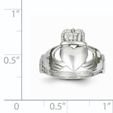 14k White Gold Ladies Claddagh Ring-D3111
