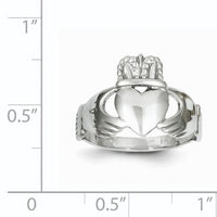 14k White Gold Ladies Claddagh Ring-D3111