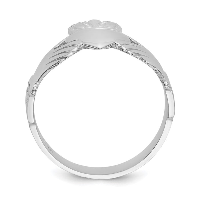 14k White Gold Men's Claddagh Ring-D3112