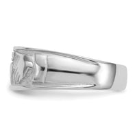 14k White Gold Ladies Claddagh Band-D3114