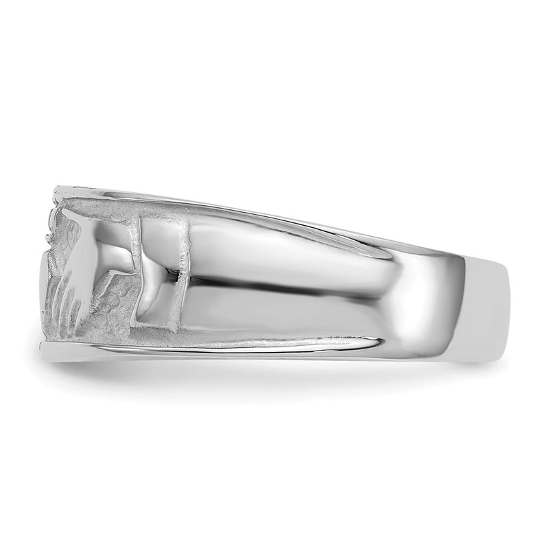 14k White Gold Ladies Claddagh Band-D3114