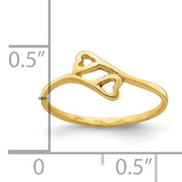 14k Double Heart Baby Ring-D3122