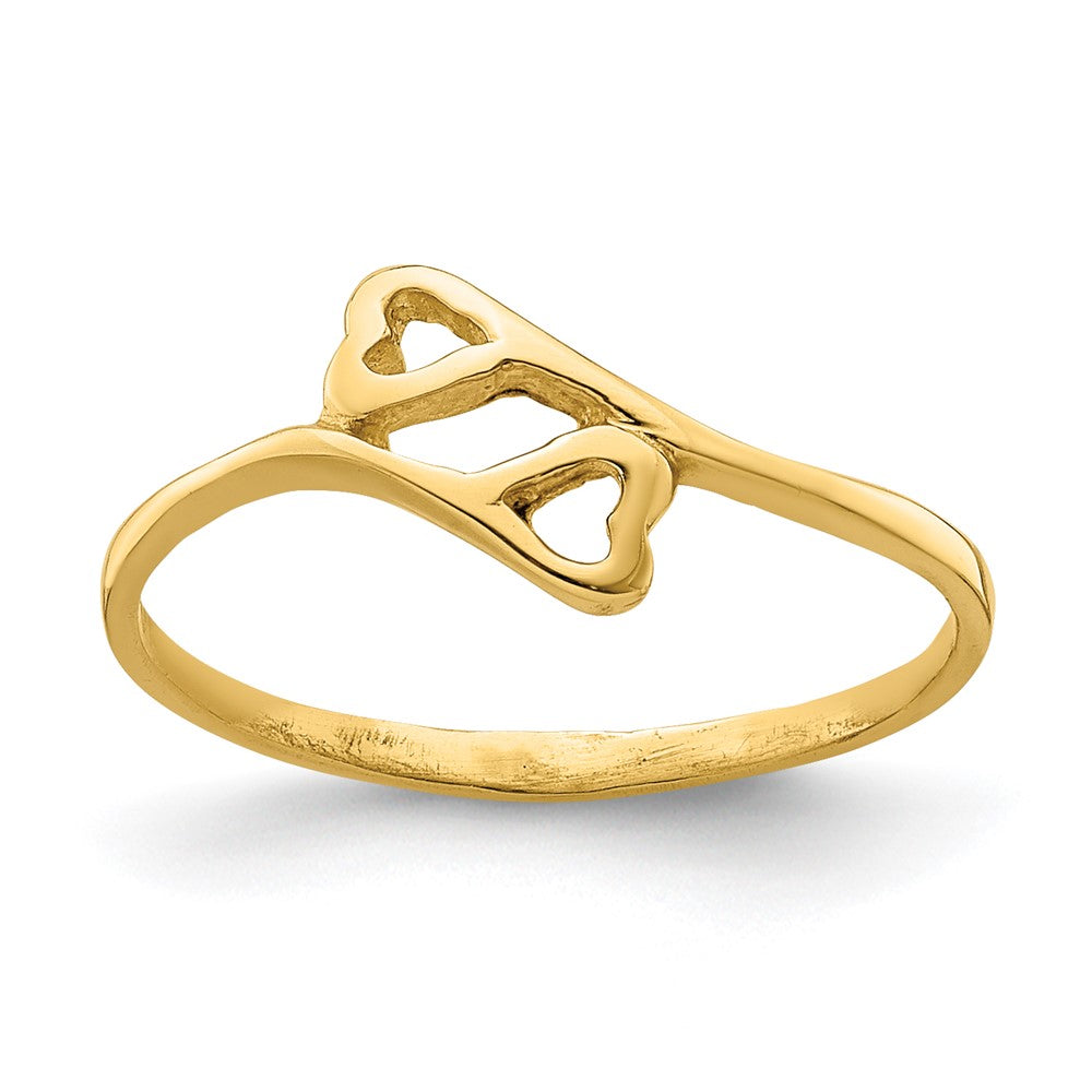 14k Double Heart Baby Ring-D3122