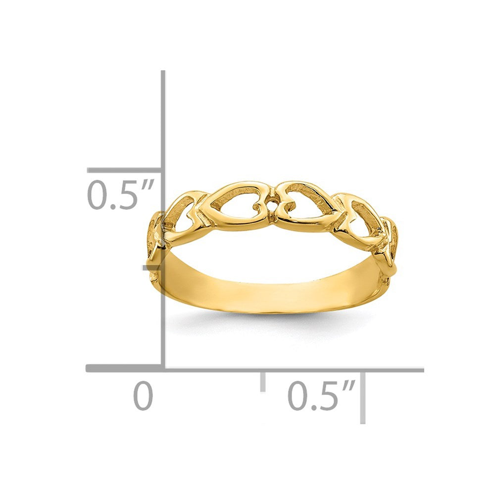 14k Open Hearts Baby Ring-D3126