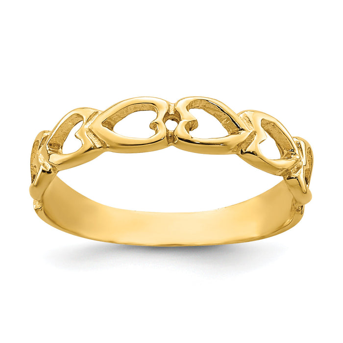 14k Open Hearts Baby Ring-D3126