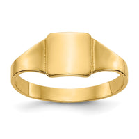 14k Polished Square Signet Baby Ring-D3128