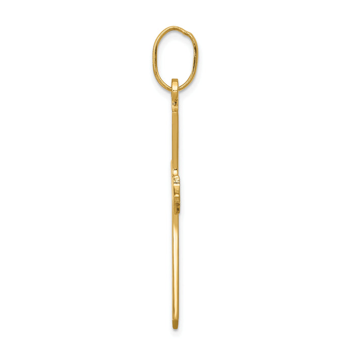 14k Polished Cross Pendant-D3154