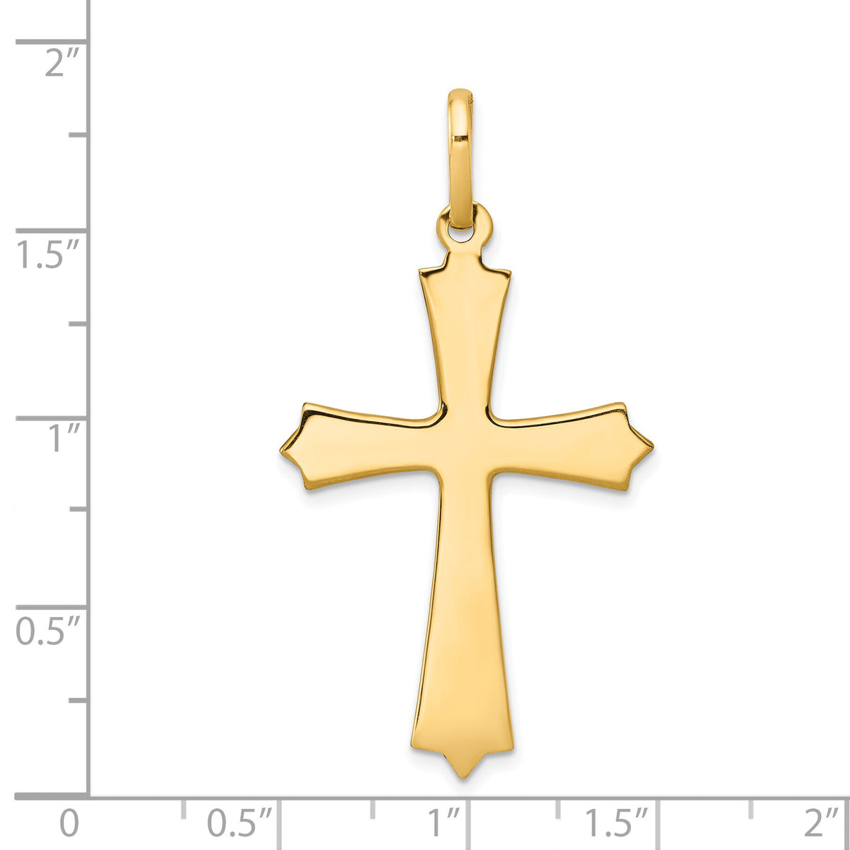 14k Polished Cross Pendant-D3154