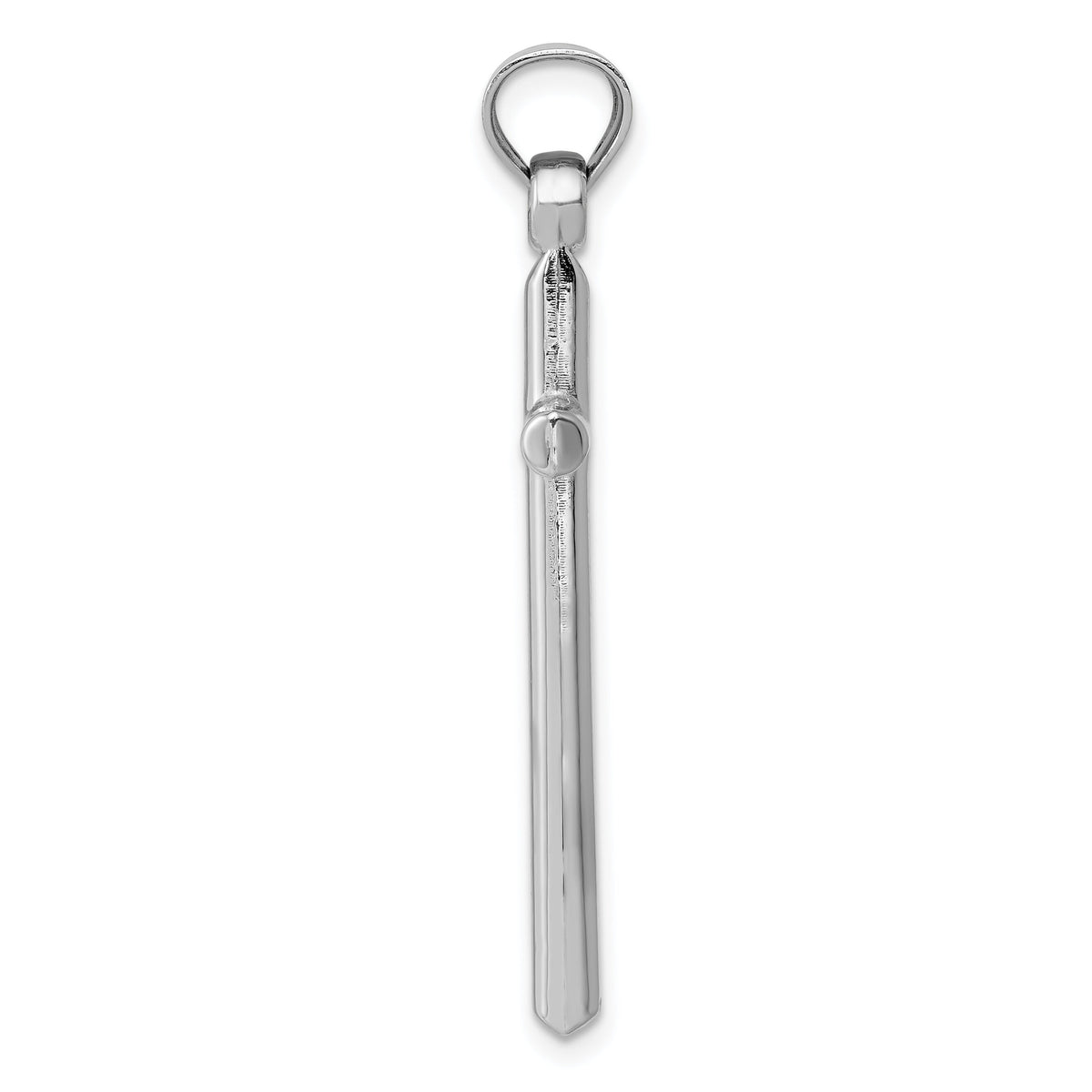 14k White Gold Hollow Cross Pendant-D3168