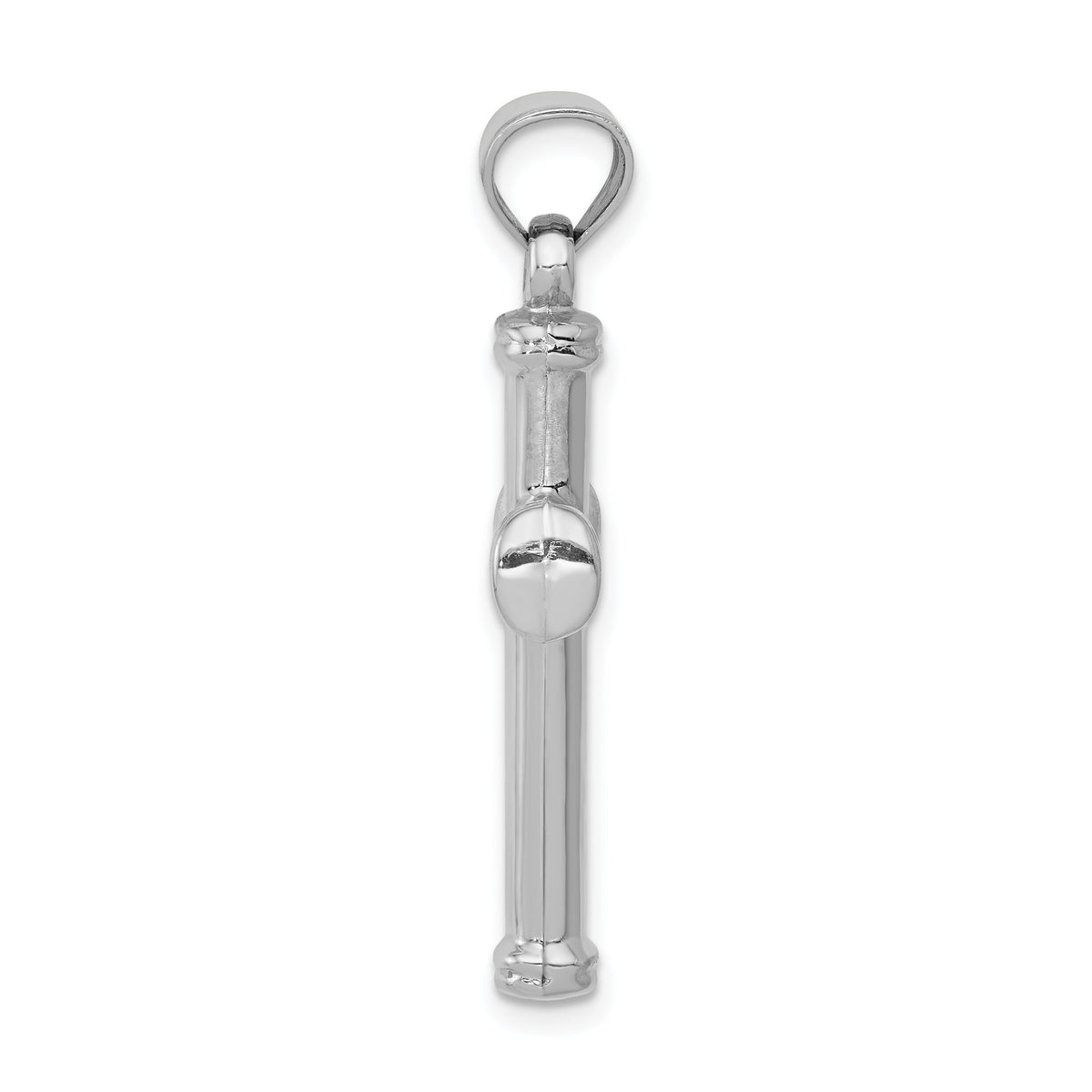 14k White Gold Polished Cross Pendant-D3174