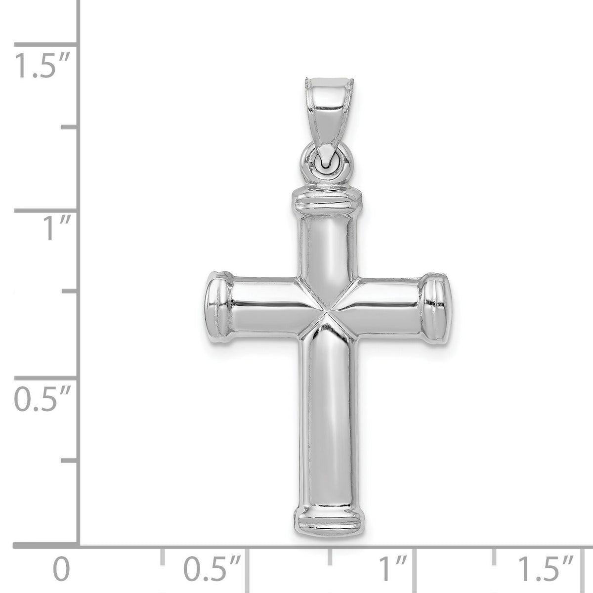 14k White Gold Polished Cross Pendant-D3174