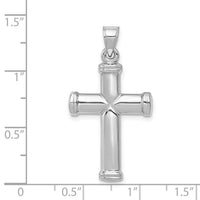 14k White Gold Polished Cross Pendant-D3174