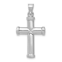 14k White Gold Polished Cross Pendant-D3174