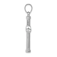 14k White Gold Hollow Cross Pendant-D3177