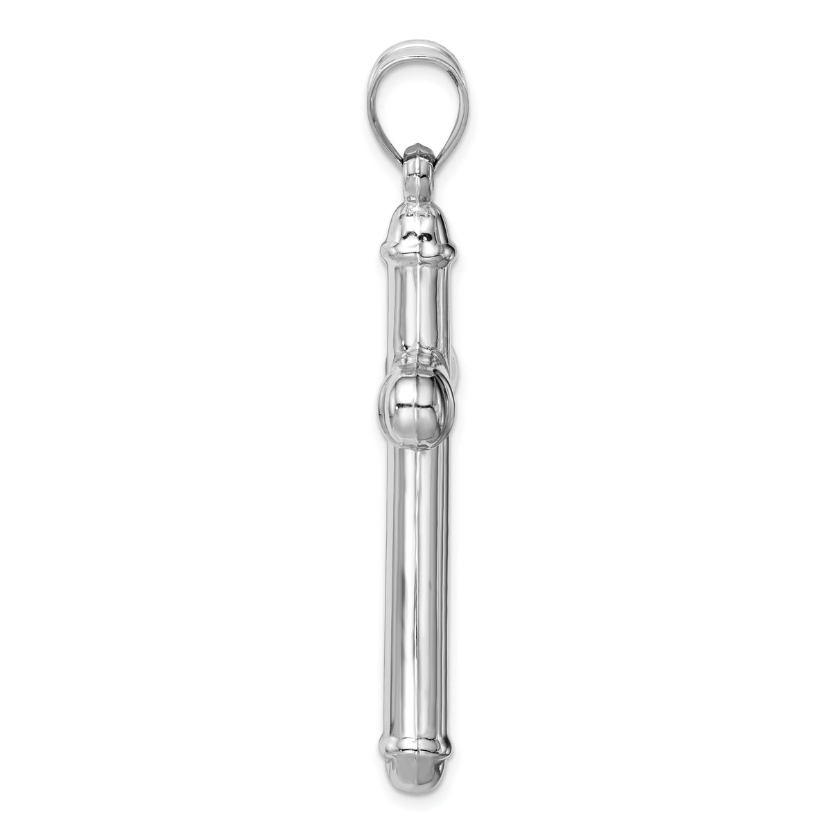 14k White Gold Hollow Cross Pendant-D3178