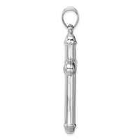 14k White Gold Hollow Cross Pendant-D3178