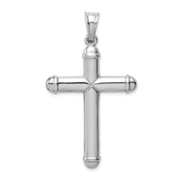 14k White Gold Hollow Cross Pendant-D3178