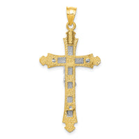 14k Two-tone Crucifix Pendant-D32
