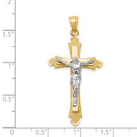 14k Two-tone Crucifix Pendant-D32