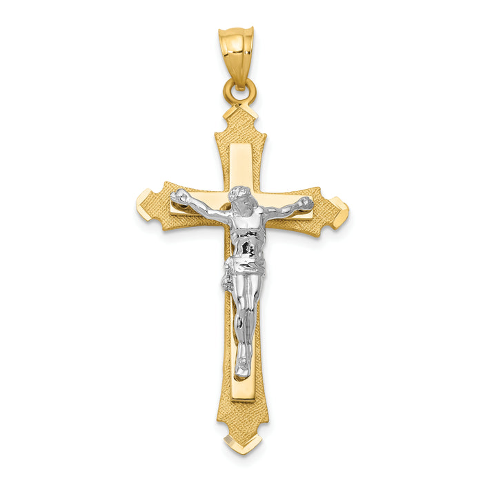 14k Two-tone Crucifix Pendant-D32