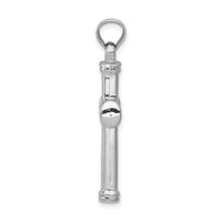 14k White Gold Hollow Cross Pendant-D3208