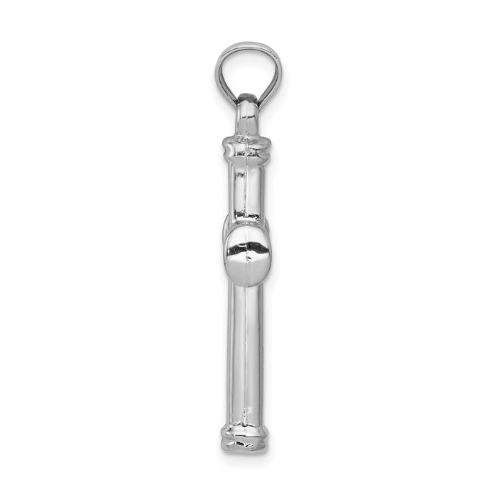 14k White Gold Hollow Cross Pendant-D3208