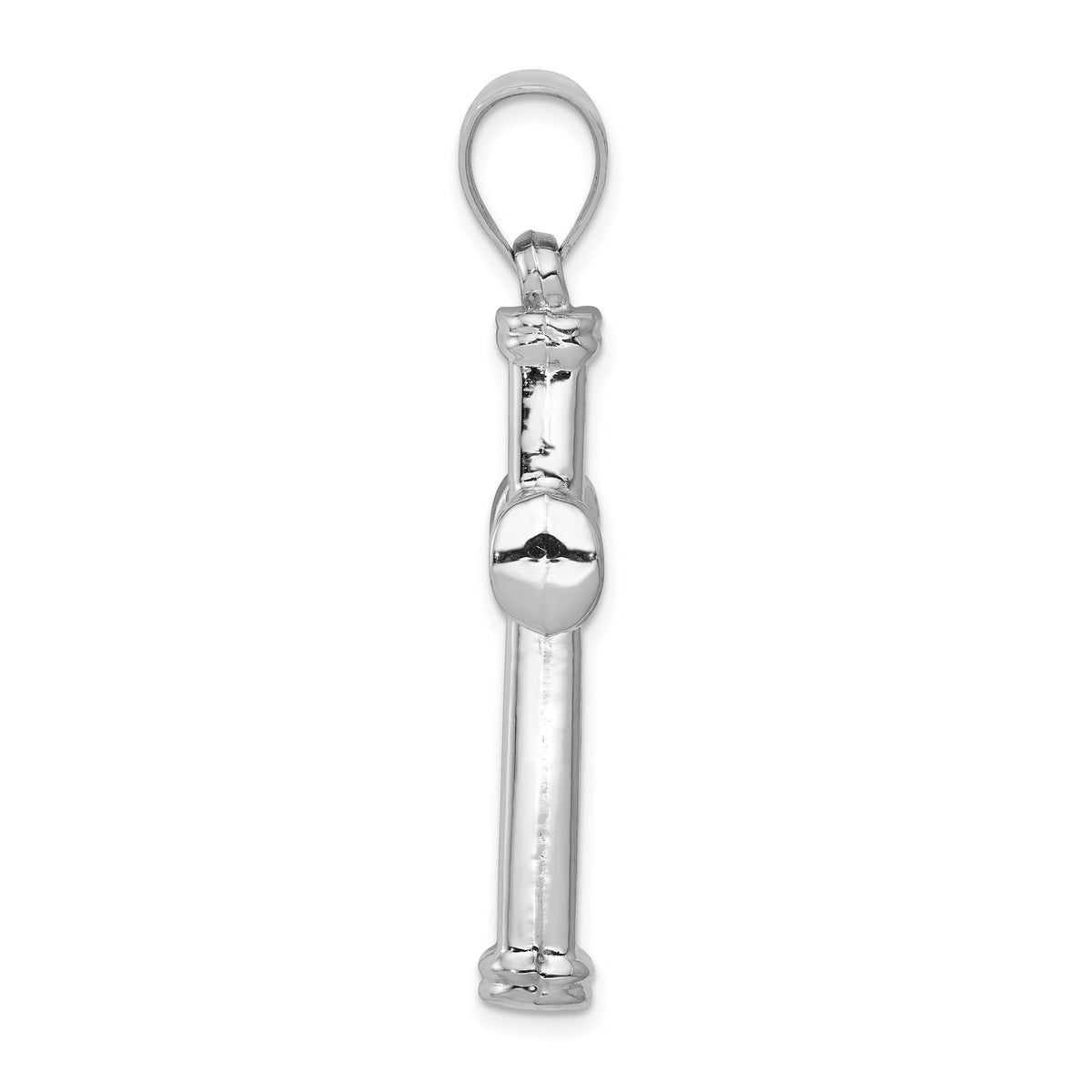 14k White Gold Hollow Cross Pendant-D3209