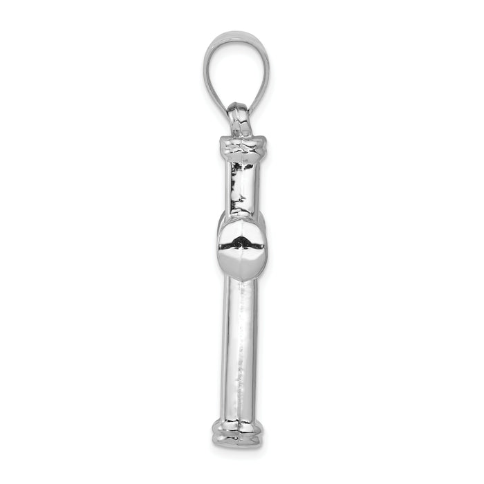 14k White Gold Hollow Cross Pendant-D3209
