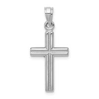 14k White Gold Hollow Crucifix Pendant-D3226