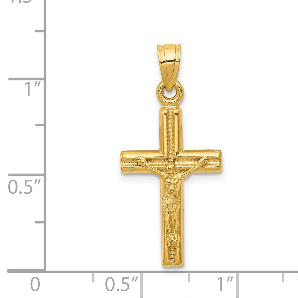 14k Hollow Crucifix Pendant-D3228