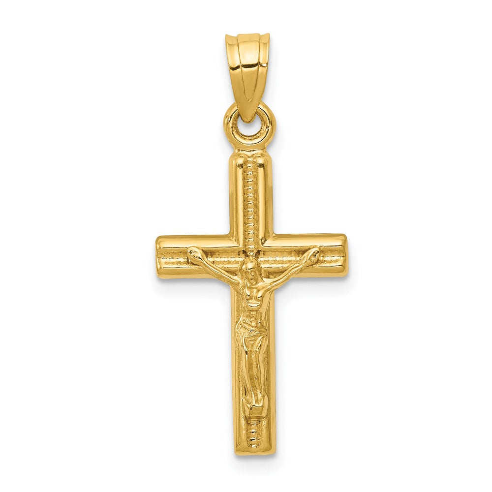14k Hollow Crucifix Pendant-D3228