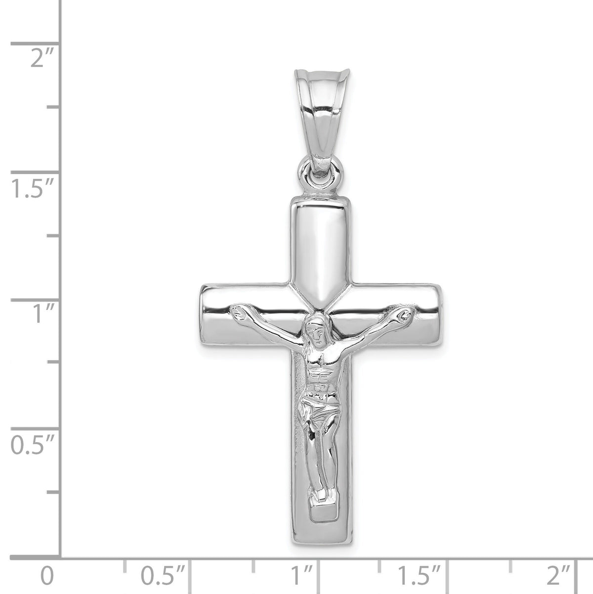 14K White Gold Reversible Crucifix Pendant-D3234